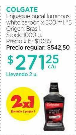 Farmacity Colgate Enjuague Bucal Luminous White Carbón oferta