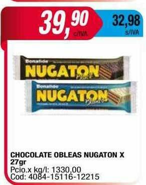 Maxiconsumo Chocolate Obleas Nugaton oferta