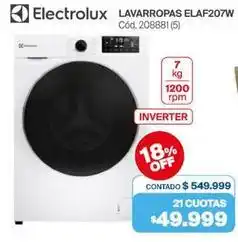 Naldo Lombardi Electrolux - lavarropas el207w cód. 208881 (5) oferta