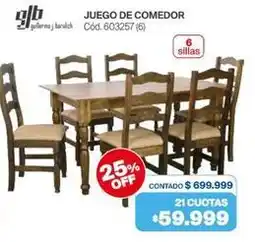 Naldo Lombardi J&b - juego de comedor cód. 603257 (6) oferta