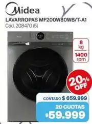 Naldo Lombardi Midea - lavarropas mf200w80wb/t-a1 cód. 208470 oferta