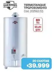 Naldo Lombardi Sherman - termotanque tpgp080msh13 cód.202562 (12) oferta