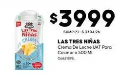Diarco Las tres niñas - crema de leche uat para cocinar x 500 ml. cód:21898 oferta