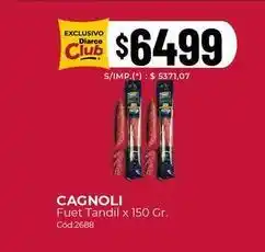 Diarco Cagnoli - fuet tandil x 150 gr. cód:268b oferta