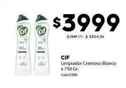 Diarco Cif - limpiador cremoso blanco x 750 gr. cód:25908 oferta