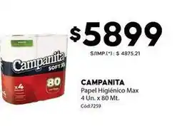 Diarco Campanita - papel higi00enico max 4 un. x 80 mt oferta