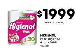 Diarco Higienol - papel higi0999enico 4 un. x 30 mt oferta