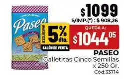 Diarco Paseo - galletitas cinco semillas oferta