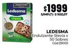 Diarco Ledesma - endulzante stevia x 50 sobres cód:29005 oferta