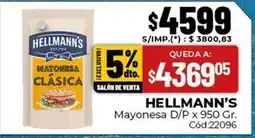 Diarco Hellmann's - mayonesa d/p x 950 gr. cód:22096 oferta