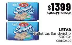 Diarco Leiva - galletitas sandwich x 300 gr. cód:22408 oferta