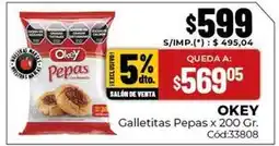 Diarco Okey - galletitas pepas x 200 gr. cód:33808 oferta
