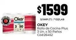 Diarco Okey - rollo de cocina plus 3 un. x 50 paños cód:26452 oferta