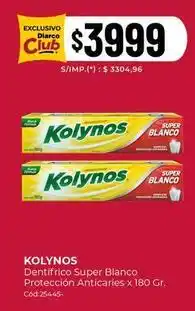 Diarco X$ - dentifrico super blanco protección anticaries x 180 gr oferta