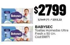 Diarco Babysec - toallas húmedas ultra fresh x 50 un. cód:59871 oferta