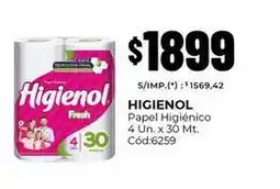 Diarco Higienol - papel higi0999enico 4 un. x 30 mt. c0999d:6259 oferta