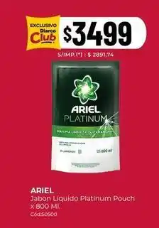 Diarco Ariel - jabon liquido platinum pouch oferta