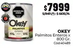 Diarco Okey - palmitos enteros x 800 gr. cód:40489 oferta