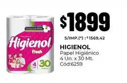 Diarco Higienol - papel higi9enico 4 un. x 30 mt. c3d:6259 oferta