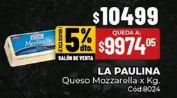 Diarco La paulina - queso mozzarella x kg. cód:8024 oferta