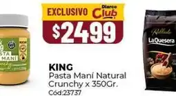 Diarco King - pasta maní natural crunchy x 350gr. cód:23737 oferta