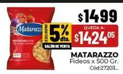 Diarco Matarazzo - fideos x 500 gr oferta
