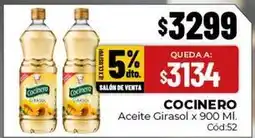 Diarco Cocinero - aceite girasol x 900 ml oferta