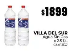 Diarco Villa del sur - agua sin gas x 2.5 lt oferta