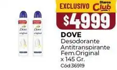 Diarco Dove - desodorante antitranspirante fem.original x 145 gr. cód:36919 oferta
