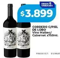Supermayorista Vital Malbec - cordero c/piel de lobo vino /cabernet oferta