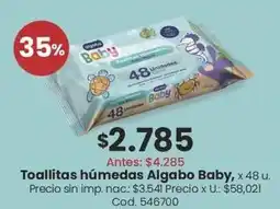Coto Algabo - toallitas húmedas, x 48 u. cod. 546700 oferta