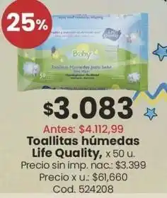 X$ - toallitas húmedas, x 50 u. cod. 524202