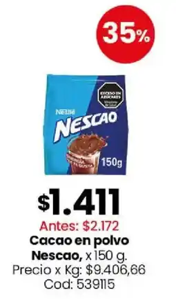 Coto Nescao cacao en polvo oferta