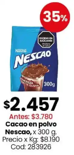 Coto Nescao cacao en polvo oferta