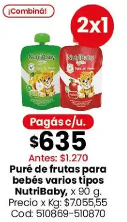 Coto Nutribaby puré de frutas para bebés varios tipos oferta