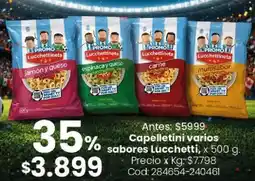 Coto Lucchetti capelletini varios sabores oferta