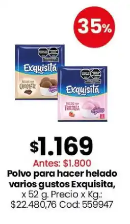 Coto Exquisita polvo para hacer helado varios gustos oferta
