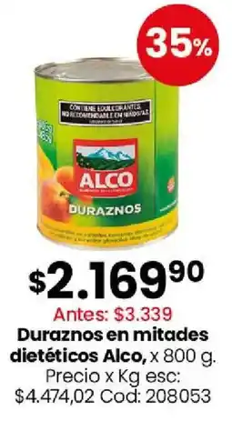 Coto Alco duraznos en mitades dietéticos oferta