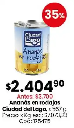 Coto Ciudad del lago ananás en rodajas oferta