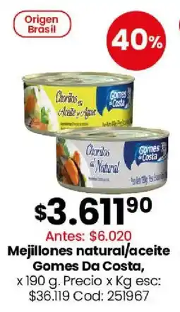 Coto Gomes da costa mejillones natural/aceite oferta