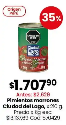 Coto Ciudad del lago pimientos morrones oferta