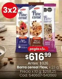 Coto Flow barra cereal oferta
