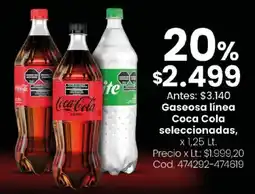 Coto Coca cola gaseosa línea seleccionadas oferta
