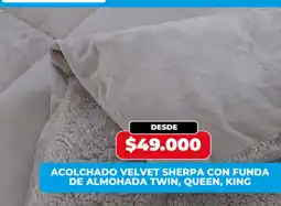 Supermayorista Vital Acolchado velvet sherpa con funda de almohada twin, queen, king oferta