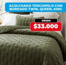 Supermayorista Vital Acolchado terciopelo con bordado twin, queen, king oferta