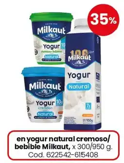 Coto Milkaut en yogur natural cremoso/ bebible oferta