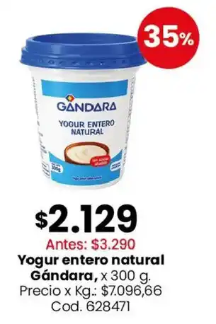 Coto Gándara yogur entero natural oferta
