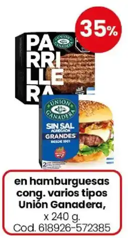 Coto Unión ganadera en hamburguesas cong. varios tipos oferta