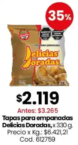 Coto Delicias doradas tapas para empanadas oferta