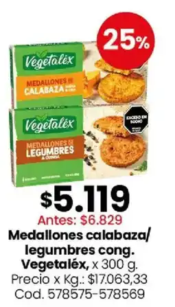 Coto Vegetalex medallones calabaza/ legumbres cong. oferta